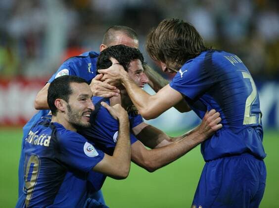 WM 2006, Dortmund, Halbfinale, Deutschland - Italien - Fabio Grosso, Andrea Pirlo und Gianluca Zambrotta