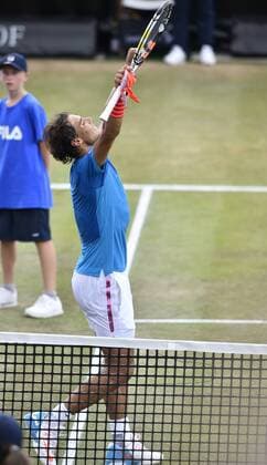 Rafael Nadal (ESP) Aktion Schlussjubel Jubel jubelt Freude Emotion nach gewonnenem Match Halbfinale 13.06.2015 Tennis Mercedes-Cup Stuttgart Weißenhof TC Weissenhof Mercedescup Mercedes Cup 06.06..-14.06.2015 Mercedes-Cup Stuttgart Weißenhof 2015