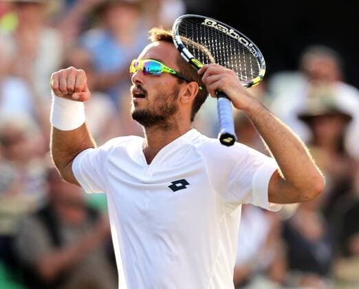 Stuttgart , Tennis Weissenhof Mercedes Cup 2015, Schlussjubel Viktor Troicki (SRB) jubelt und ballt die Faust