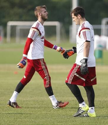 Aktuell Fußball, Training Nationalteam Spanien David Gea y Iker Casillas. Spain s training session. In this picture, David Gea and Iker Casillas. xPABLOGARCIAx 