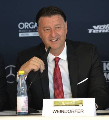 Edwin WEINDORFER, Turnierdirektor und Veranstalter MercedesCup, freundlich lächeln lächelt lächelnd gute Laune, Pressekonferenz zum Ende des Mercedes-Cup 14.06.2015 Tennis Mercedes-Cup Stuttgart Weißenhof TC Weissenhof Mercedescup Mercedes Cup 06.06..-14.06.2015 Mercedes-Cup Stuttgart Weißenhof 2015