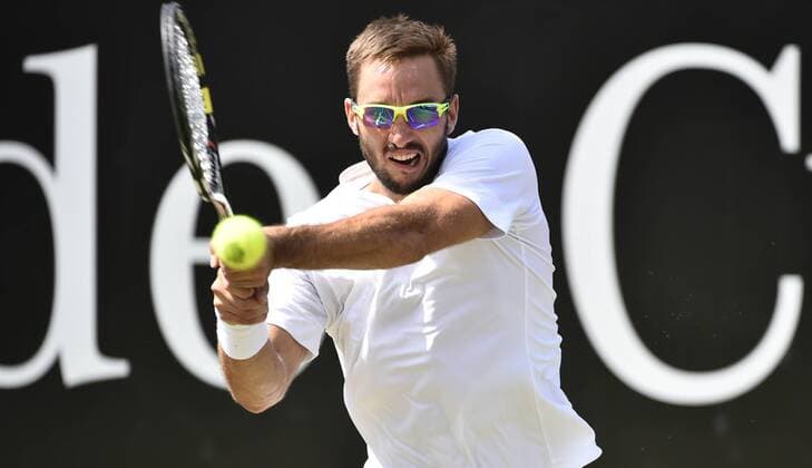 Viktor Troicki (SRB) Aktion Finale 14.06.2015 Tennis Mercedes-Cup Stuttgart Weißenhof TC Weissenhof Mercedescup Mercedes Cup 06.06..-14.06.2015 Mercedes-Cup Stuttgart Weißenhof 2015
