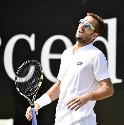 Viktor Troicki (SRB) Aktion enttäuscht Enttäuschung Finale 14.06.2015 Tennis Mercedes-Cup Stuttgart Weißenhof TC Weissenhof Mercedescup Mercedes Cup 06.06..-14.06.2015 Mercedes-Cup Stuttgart Weißenhof 2015