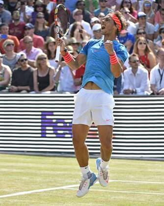 Rafael Nadal (ESP) gewinnt das erste Rasenturnier in Stuttgart. Jubel Emotion, Freude, Schlussjubel Finale 14.06.2015 Tennis Mercedes-Cup Stuttgart Weißenhof TC Weissenhof Mercedescup Mercedes Cup 06.06..-14.06.2015 Mercedes-Cup Stuttgart Weißenhof 2015