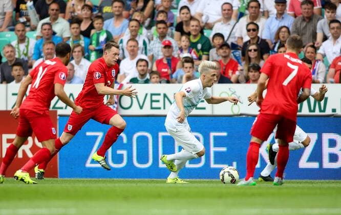 SOCCER - UEFA EURO EM Europameisterschaft Fussball 2016 quali, SLO vs ENG LJUBLJANA,SLOVENIA,14.JUN.15 - SOCCER - UEFA European Championship EM Europameisterschaft 2016, European Qualifiers, international match Länderspiel Slovenia vs England. Image shows Kevin Kampl (SLO). GEPAxpictures xMaticxKlansek