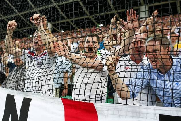 SOCCER - UEFA EURO EM Europameisterschaft Fussball 2016 quali, SLO vs ENG LJUBLJANA,SLOVENIA,14.JUN.15 - SOCCER - UEFA European Championship EM Europameisterschaft 2016, European Qualifiers, international match Länderspiel Slovenia vs England. Image shows fans of England. GEPAxpictures xMaticxKlansek