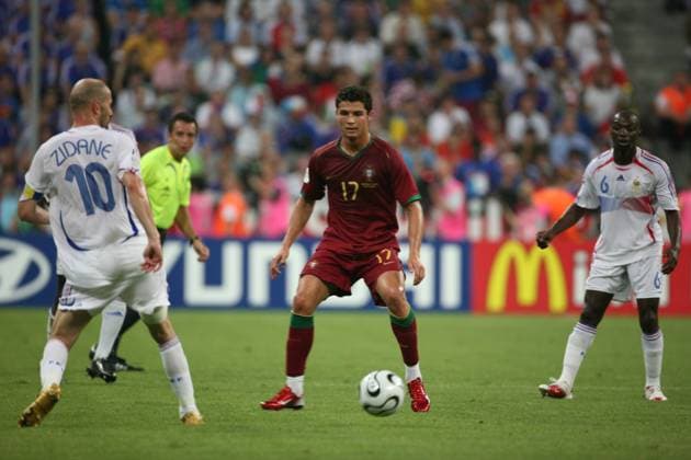 Fußball, WM 2006, München, Halbfinale, Frankreich - Portugal Cristiano Ronaldo, Zinedine Zidane