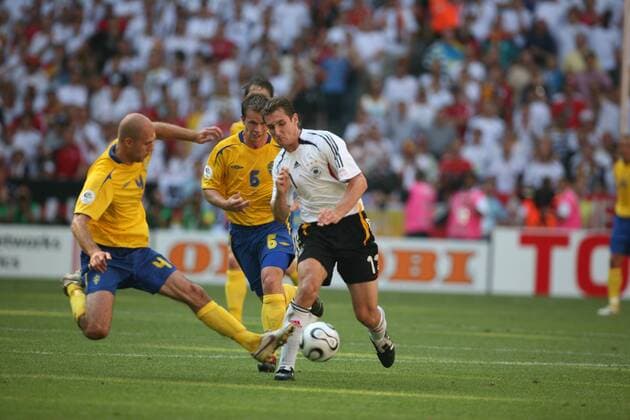 Fußball, WM 2006, München, Achtelfinale, Deutschland DFB - Schweden Miroslav Klose, Teddy Lucic