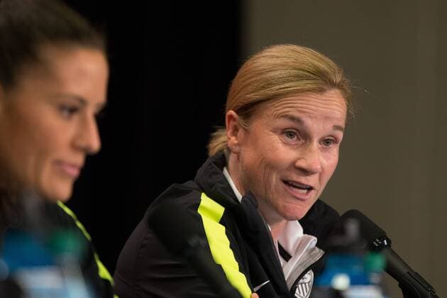 June 15, 2015: Jill ELLIS coach of the USA team speaks at a press conference PK Pressekonferenz prior to a Group D match at the FIFA Women s World Cup Canada 2015 between Nigeria and the USA at BC Place Stadium on June 2015 in Vancouver, Canada. Sydney Low Cal Media. Soccer 2015: FIFA Women s World Cup JUNE 15 - ZUMAc04_