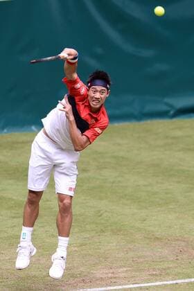 Tennis Gerry Weber Open 2015 am 16.06.2015 im Gerry Weber Stadion in Halle ( Westfalen ) Kei Nishikori ( JPN )
