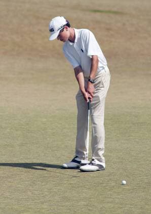 15-year-old Cole Hammer, from Houston putts during a practice round prior to the start of the 115th U.S. Open Championship at Chambers Bay on June 16, 2015 in University Place, Washington.  SEA20150616120 JIMxBRYANT