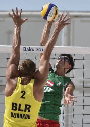 European Games Baku BAKU,AZERBAIJAN,17.JUN.15 - European Games Baku,beachvolleyball. Image shows Peter Eglseer (AUT). GEPAxpictures xM.xHoermandinger