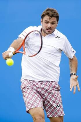 17.06.2015. London, England. Queens Aegon Championship Tennis. Stan Wawrinka (SUI) versus Kevin Anderson (RSA), 2nd round match. 2nd seed Stan Wawrinka in action xCraigxMercerx  ActionPlus11632400