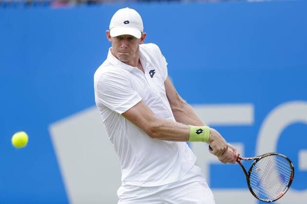 17.06.2015. London, England. Queens Aegon Championship Tennis. Stan Wawrinka (SUI) versus Kevin Anderson (RSA), 2nd round match. Kevin Anderson in action xCraigxMercerx  ActionPlus11632401