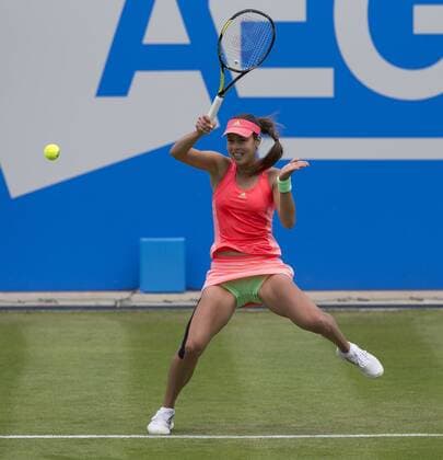 17 June 2015: 2 Ana Ivanovic (SRB) in action during her defeat by Q Michelle Larcher De Brito (POR) in their WomenÕs Singles Second Round during the Aegon Classic at Edgbaston Priory Club in Birmingham, Great Britain. - Michelle Larcher De Brito (POR) def Ana Ivanovic (SRB) 6-4 3-6 7-6 (6). TENNIS: JUN 17 Aegon Classic Birmingham Icon1506173212 EDITORIAL USE ONLY