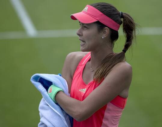 17 June 2015: 2 Ana Ivanovic (SRB) in action during her defeat by Q Michelle Larcher De Brito (POR) in their WomenÕs Singles Second Round during the Aegon Classic at Edgbaston Priory Club in Birmingham, Great Britain. - Michelle Larcher De Brito (POR) def Ana Ivanovic (SRB) 6-4 3-6 7-6 (6). TENNIS: JUN 17 Aegon Classic Birmingham Icon1506173217 EDITORIAL USE ONLY