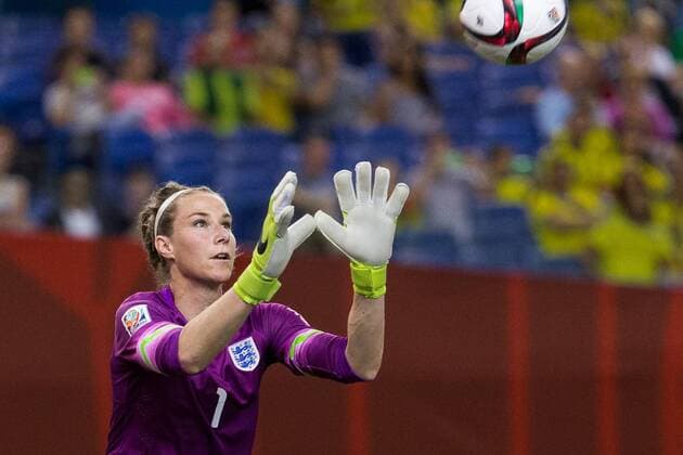 June 17, 2015 : England goalkeeper Karen Bardsley 1 makes a save during the 2015 FIFA Women s World Cup Group F match between England and Colombia at the Olympic Stadium in Montreal, Quebec, Canada. SOCCER: JUN 17 FIFA Women s World Cup - Group F - England v Colombia Icon15061724 EDITORIAL USE ONLY