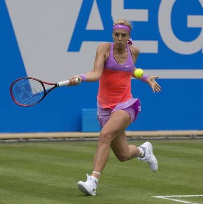 17 June 2015: Sabine Lisicki (GER) in action during her WomenÕs Singles Second Round during the Aegon Classic at Edgbaston Priory Club in Birmingham, Great Britain. against Belinda Bencic (SUI). TENNIS: JUN 17 Aegon Classic Birmingham Icon1506173250 EDITORIAL USE ONLY