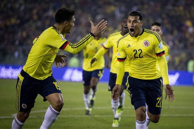 Jeison Murillo, Teofilo Gutierrez Brazil vs Colombia SANTIAGO, SC - 17 06 2015: BRAZIL X COLOMBIA - Photo during the match between Brazil vs Colombia, valid for Football, held at the Monumental Stadium in Santiago. (Photo: Carlos Ezequiel Vannoni FotoArena)  CarlosxEzequielxVannoni