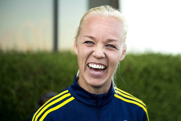 June 17, 2015 - Edmonton: Caroline Seger - Interviews Nationalteam Schweden, Fussball Damen WM 2015.  - ZUMAb138