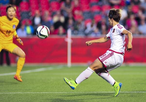 June 17, 2015: Sonia Bermudez ( 8) of Spain shoots at goal during the FIFA 2015 Women s World Cup Group E match between Korea and Spain at Lansdowne Stadium in Ottawa, Canada. Korea recovered from a 1-0 deficit at half time to win 2-1 and progress to the knockout stages. SOCCER: JUN 17 FIFA Women s World Cup - Group E - Korea v Spain Icon15061700012 EDITORIAL USE ONLY