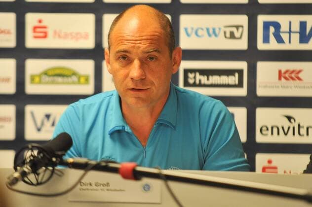 18.06.2015, xtkx, Volleyball 1.Bundesliga, VC Wiesbaden Pressekonferenz, v.l. Trainer Dirk Groß (VC Wiesbaden),