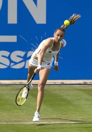 June 18, 2015: Magdalena Rybarikova (SVK) in action during her defeat by 8 Sabine Lisicki (GER) in their WomenÕs Singles Third Round match today - 8 Sabine Lisicki (GER) def Magdalena Rybarikova (SVK) 7-6(7) 6-4. TENNIS: JUN 18 Aegon Classic Birmingham Icon15061807 EDITORIAL USE ONLY