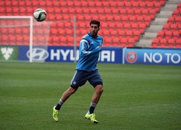 Aktuell Fußball, U21 EM, DFB Nationalteam Training in Prag 19.06.2015, xjhx, Fussball EM 2015 U21 U 21 Deutschland Pressekonferenz und Training, v.l. Emre Can (Deutschland U21)