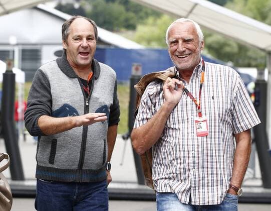 Motorsports: FIA Formula One World Championship WM Weltmeisterschaft 2015, Grand Prix of Austria, Gerhard Berger (AUT), Dietrich Didi Mateschitz (AUT, Red Bull) xHOCHxZWEIx