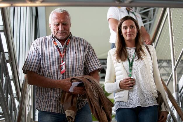 FORMULA 1 - GP of Austria 2015 SPIELBERG,AUSTRIA,19.JUN.15 - MOTORSPORTS, FORMULA 1 - Grand Prix of Austria, Red Bull Ring, free practice. Image shows Red Bull founder Dietrich Mateschitz with his girlfriend Marion Feichtner. GEPAxpictures xDanielxGoetzhaber