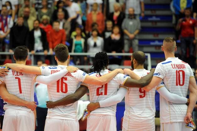 French players during the match of the group D of the Volleyball World League Czech Republic vs France in Ceske Budejovice, Czech Republic, June 19, 2015. (CTKxPhoto VaclavxPancer) CTKPhotoP201506190908601  VPC_09