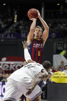 Aktuell Basketball, Spanien, Finale, Real Madrid - FC Barcelona Barcelona s Doellman during Liga Endesa Final first match at Palacio de los Deportes in Madrid, Spain. June 19, 2015.  (2015061900086)