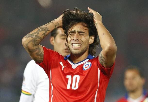 Aktuell Fußball, Copa America, Chile - Bolivien Football , Chile v Bolivia. Copa America 2015 . Chile s player Jorge Valdivia reacts after losing a goal opportunity against Bolivia during the group A of the 2015 Copa America football match held at the Nacional stadium in Santiago, Chile. 19 06 2015 Martin Thomas Photosport Chile v Bolivia, Copa America 2015. 