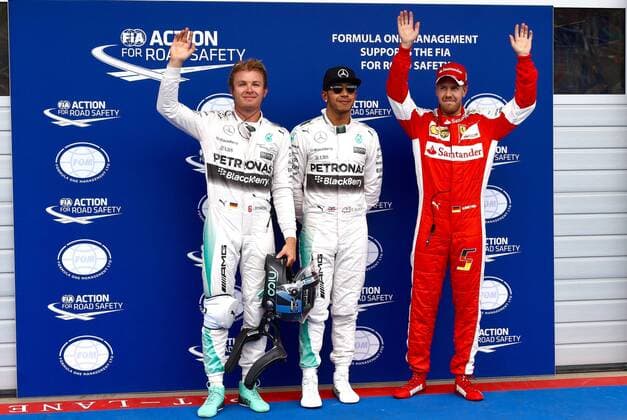 Nico Rosberg; Lewis Hamilton; Mercedes Grand Prix, Sebastian Vettel, Scuderia Ferrari, formula 1 GP, Austria in Spielberg, 20.06.2015 Photo:mspb Jerry Andre Nico Rosberg; Lewis Hamilton; Sebastian Vettel, formula 1 GP, Austria