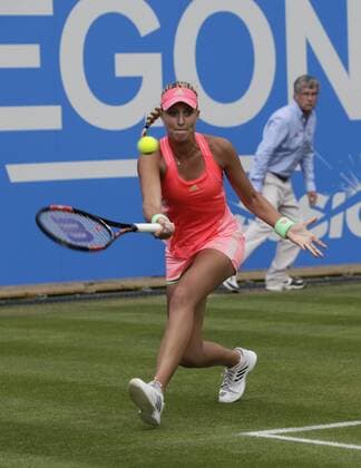Aktuell Tennis, WTA Turnier in Birmingham, Halbfinale 20.06.2015. Birmingham, England. Aegon Classic Tennis Tournament. Kristina Mladenovic (Fra) in semi-final action against Karolina Pliskova (Cze). Pliskova (Cze) won 6-2, 7-6. xAlanxMartinx  ActionPlus11633660