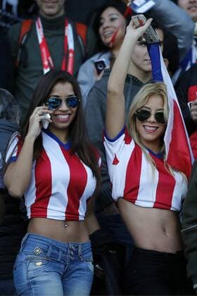 Football , Argentina v Paraguay. Copa America 2015 . Paraguay s fans cheer their team prior to the group B of the 2015 Copa America football match against Argentina held at the La Portada stadium in La Serena, Chile. 13 06 2015 Andrés Piña Photosport Argentina v Paraguay, Copa America 2015. 