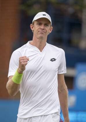 Aktuell Tennis, ATP Turnier im Queen s Club, Halbfinale 20.06.2015. London, England. Queens Aegon Championship Tennis. Kevin Anderson (RSA) celebrates his victory over Gilles Simon (FRA) in their semifinal match. xNigelxCookex  ActionPlus11633688