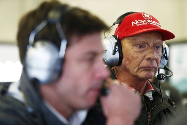 Motorsports: FIA Formula One World Championship WM Weltmeisterschaft 2015, Grand Prix of Austria, Toto Wolff (AUT, Mercedes AMG Petronas Formula One Team), Niki Lauda (AUT, Mercedes AMG Petronas F1 Team), xHOCHxZWEIx