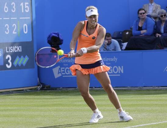 20.06.2015. Birmingham, England. Aegon Classic Tennis Tournament. Angelique Kerber (Ger) in semi-final action against fellow German Sabine Lisicki (Ger). Kerber won in straight sets 6-3, 6-3. xAlanxMartinx  ActionPlus11633802