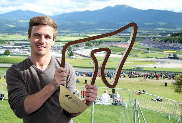 FORMULA 1 - GP of Austria 2015 SPIELBERG,AUSTRIA,20.JUN.15 - MOTORSPORTS, FORMULA 1 - Grand Prix of Austria, Red Bull Ring, practice and qualifying. Image shows Daniel Kotrasch. Keywords: trophy. GEPAxpictures xHaraldxSteiner