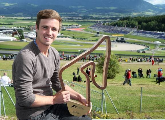 FORMULA 1 - GP of Austria 2015 SPIELBERG,AUSTRIA,20.JUN.15 - MOTORSPORTS, FORMULA 1 - Grand Prix of Austria, Red Bull Ring, practice and qualifying. Image shows Daniel Kotrasch. Keywords: trophy. GEPAxpictures xHaraldxSteiner