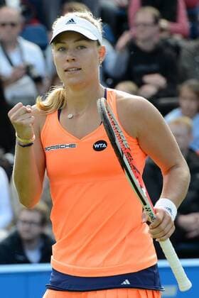 June 20, 2015 - Birmingham, England - ANGELIQUE KERBER of Germany celebrates match point in her semifinal match v. S. Lisicki at the Aegon Classic tennis tournament in Birmingham England on Saturday June 20 2015 Tennis 2015 - Aegon Classic - ZUMAl132