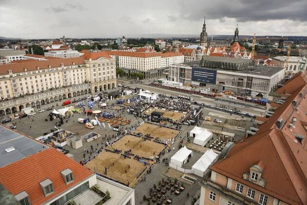 Beachvolleyball: smart beach tour Dresden 2015, Übersicht ueber das Gelände, xHOCHxZWEIx xThomasxVictorx