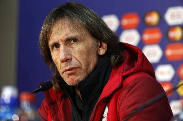 Football , Press media of Peru Copa America Championship 2015 . Peru s manager Ricardo Gareca talks during a press media in the 2015 Copa America. Temuco, Chile. 20 06 2015 DragomirYankovic Photosport . 