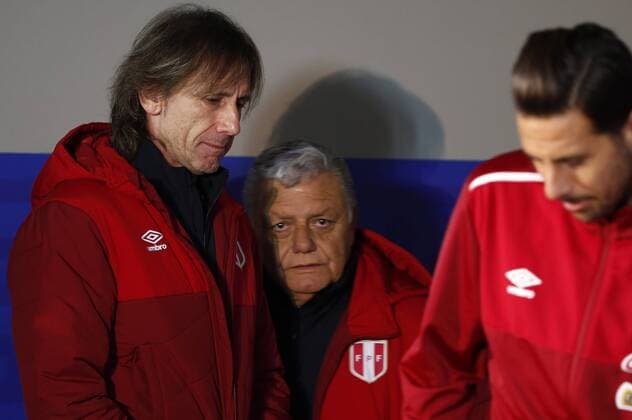 Football , Press media of Peru Copa America Championship 2015 . Peru s manager Ricardo Gareca talks during a press media in the 2015 Copa America. Temuco, Chile. 20 06 2015 DragomirYankovic Photosport . 