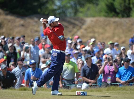 Aktuell Golf, US Open, Tag 3 Patrick Reed tees off on the fourth hole during the third round of the 115th U.S. Open Championship at Chambers Bay on June 20, 2015 in University Place, Washington.  SEA20150620046 KEVINxDIETSCH