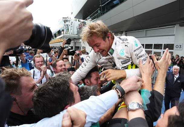 FORMULA 1 - GP of Austria 2015 SPIELBERG,AUSTRIA,21.JUN.15 - MOTORSPORTS, FORMULA 1 - Grand Prix of Austria, Red Bull Ring. Image shows the rejoicing of Nico Rosberg (GER Mercedes GP). GEPAxpictures xDanielxGoetzhaber