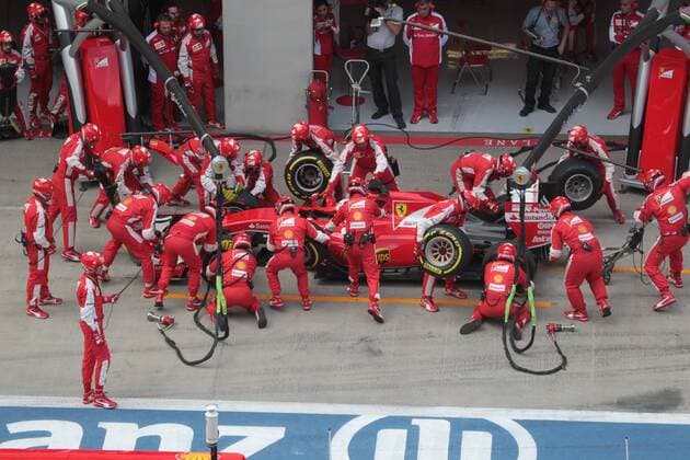 Austrian Grand Prix, Red Bull Ring 18 - 21 June 2015 21.06.2015- Race, pit stop of Sebastian Vettel (GER) Scuderia Ferrari SF15-T 