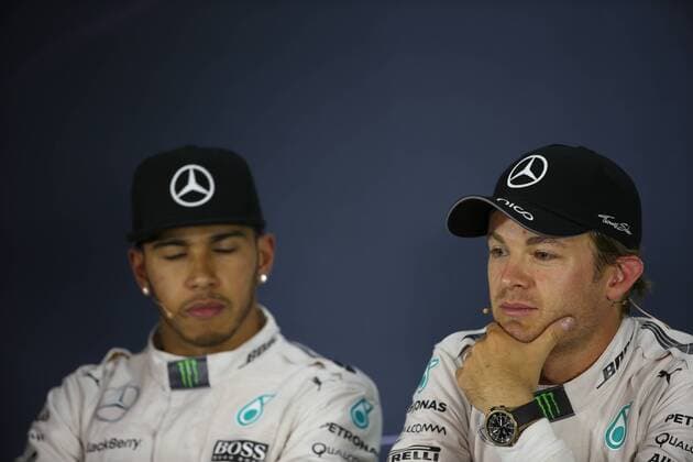 FORMULA 1 - GP of Austria 2015 SPIELBERG,AUSTRIA,21.JUN.15 - MOTORSPORTS, FORMULA 1 - Grand Prix of Austria, Red Bull Ring. Image shows Lewis Hamilton (GBR Mercedes GP) and Nico Rosberg (GER Mercedes GP). GEPAxpictures xAndreasxPranter