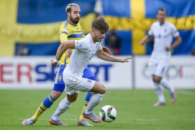 June 21, 2015 - Olomouc - 150621 SWE Abdullah Khalili - Englands Luke Garbutt -- U21 U 21 EM - SWE - England JohannaLundberg BILDBYRAN kod JL 135403 News - June 21, 2015  - ZUMAb138